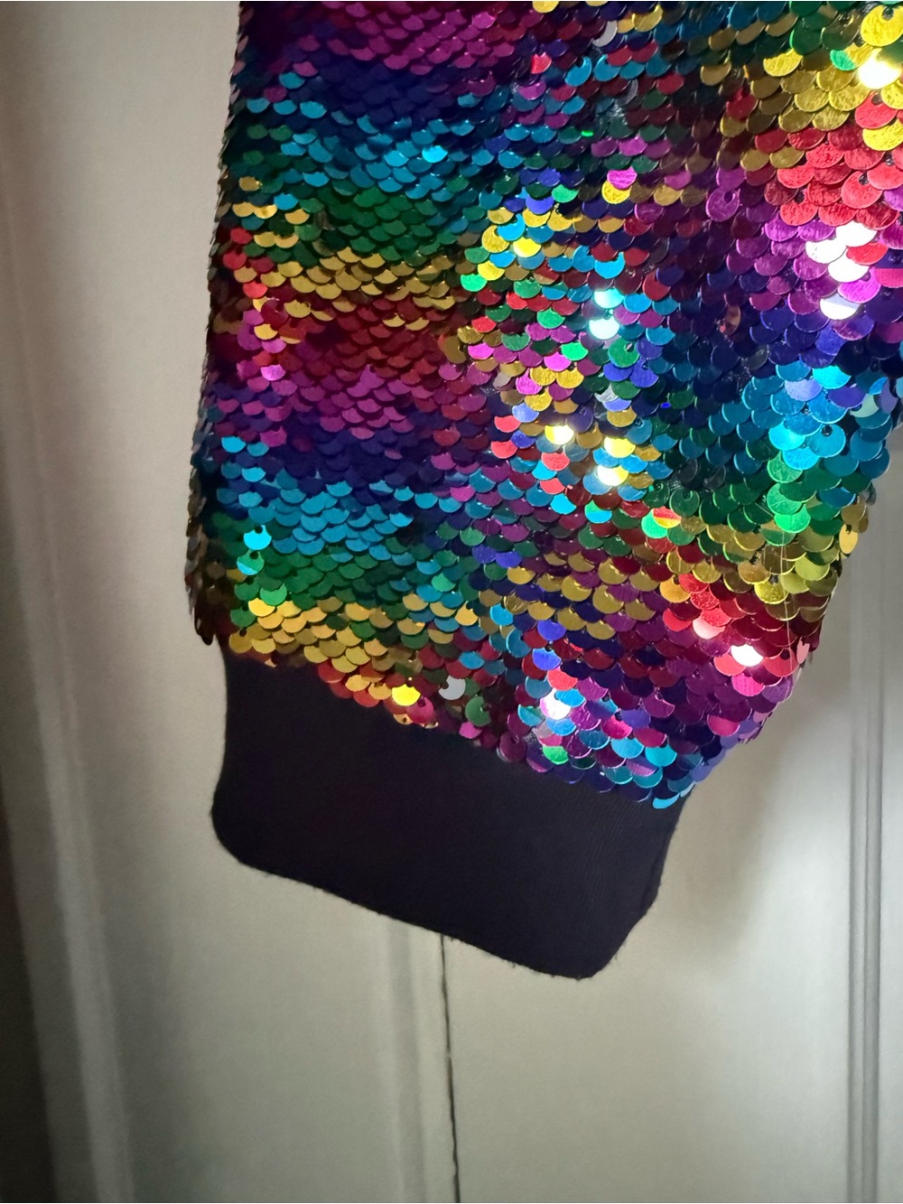 ✨ Multicolor Sequin Bomber Jacket Stevie Y2K Pride Concert Rave Women’s Size XXL - Picture 3 of 15